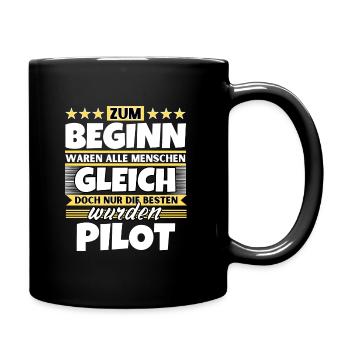 Zum Beginn gleich die besten wurden Pilot - Tasse einfarbig - Schwarz - Rechts