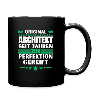Zur Perfektion gereifter Architekt - Tasse einfarbig - Schwarz - Rechts