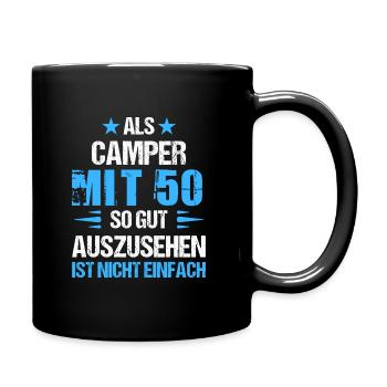 With 50 good-looking camper - Full Colour Mug - black - Right
