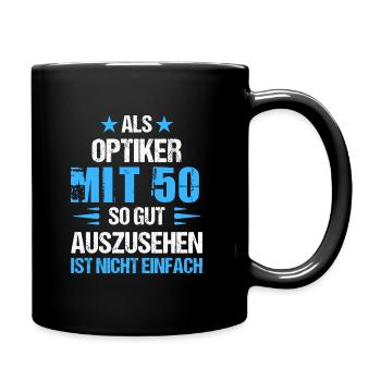 With 50 good-looking optician - Full Colour Mug - black - Right