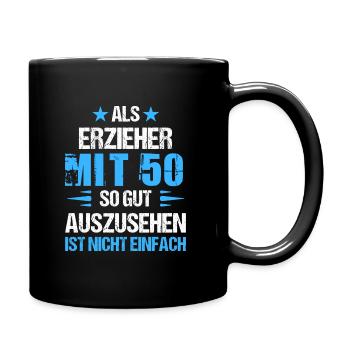 À 50 ans, beau pédagogue - Mug uni - noir - Droite