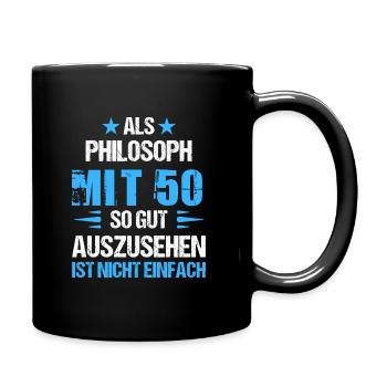 At 50 handsome philosopher - Full Colour Mug - black - Right