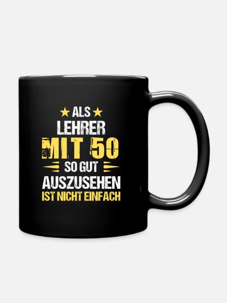 At 50 handsome teacher - Full Colour Mug - black