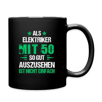 At 50, good-looking electrician - Full Colour Mug - black - Right