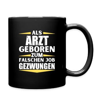 Doctor landed in the wrong job - Full Colour Mug - black - Right