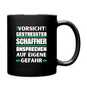 Don't talk to a stressed conductor! - Full Colour Mug - black - Right