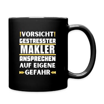 Don't approach a stressed broker! - Full Colour Mug - black - Right
