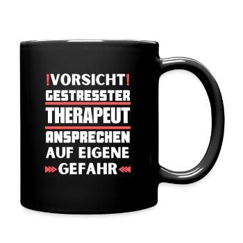 Don't talk to a stressed therapist! - Full Colour Mug - black - Right