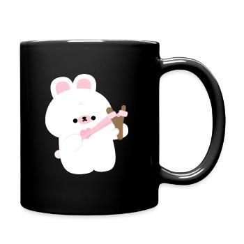 Hasenliebe Teil 1 - Tasse einfarbig - Schwarz - Rechts