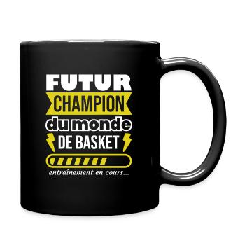 Futur champion du monde de basket,Sport,Cadeau - Mug uni - noir - Droite