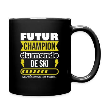 Futur champion du monde de ski,Sport,Cadeau,Skieur - Mug uni - noir - Droite