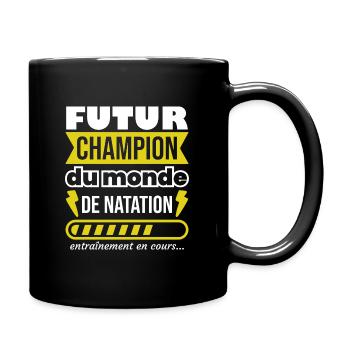Futur champion du monde de natation,Sport,Piscine - Mug uni - noir - Droite