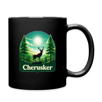 Cherusker – Stolz der Wälder - Tasse einfarbig - Schwarz - Rechts