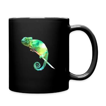 Chamäleon - Tasse einfarbig - Schwarz - Rechts