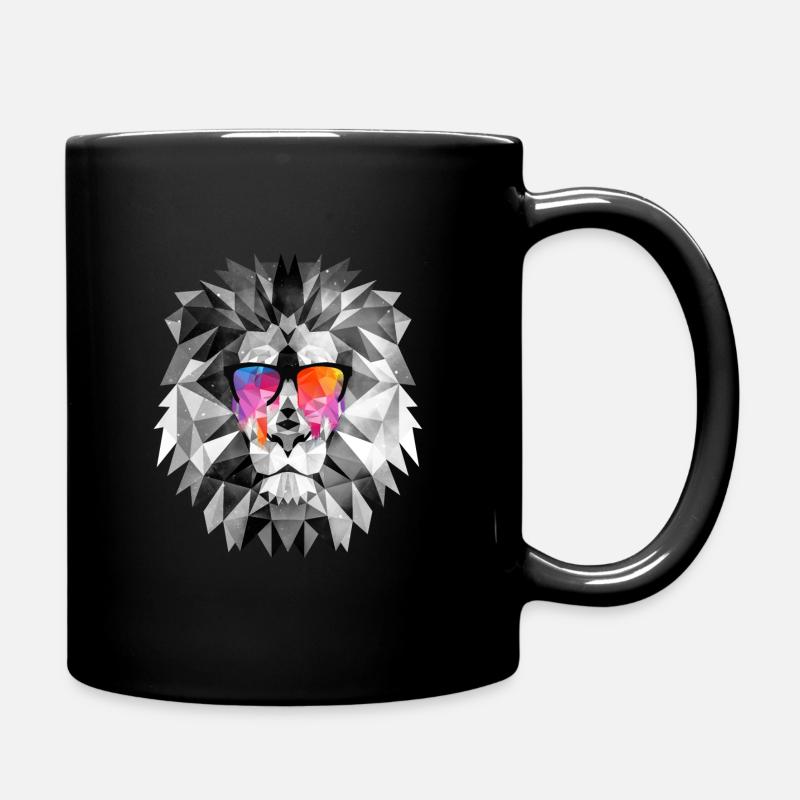 Cooler Löwe mit Sonnenbrille - Tasse einfarbig - Schwarz