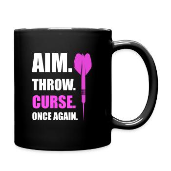 aim. throw. Dart Darts Gift - Full Colour Mug - black - Right