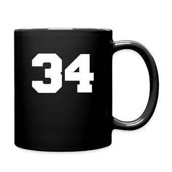 34 Lucky Number Birthday Number Collegestyle - Full Colour Mug - black - Right