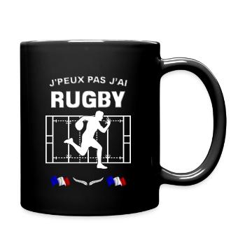 j'peux pas j'ai rugby Idée cadeau Rugby - Mug uni - noir - Droite