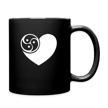 Triskelenherz Weiss - Tasse einfarbig - Schwarz - Rechts
