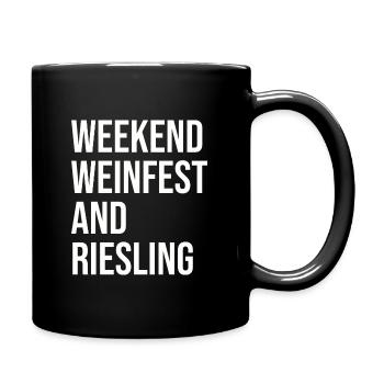 Schorle Riesling Pfalz Wochenende Weinfest Motiv - Tasse einfarbig - Schwarz - Rechts