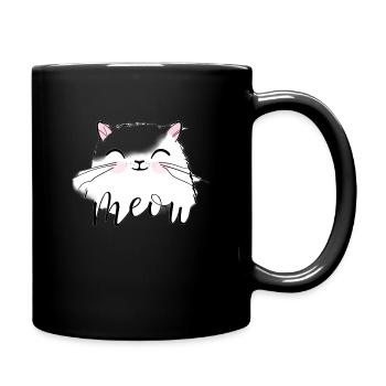 Meow - Tasse einfarbig - Schwarz - Rechts