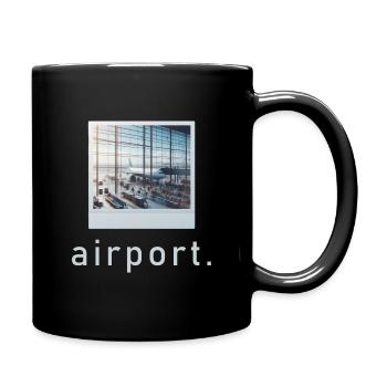 Photo rétro de l’ambiance de l’aéroport - Mug uni - noir - Droite