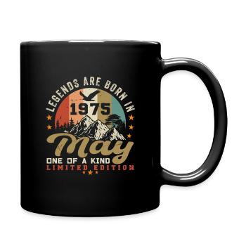 Mai 1975 Geburtstagsgeschenk Mai 1975 - 1975 Mai - Tasse einfarbig - Schwarz - Rechts
