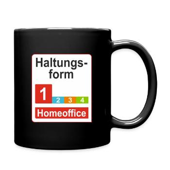 Haltungsform Homeoffice - Tasse einfarbig - Schwarz - Rechts