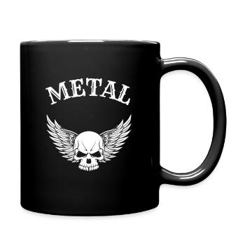 Tête de mort Heavy Metal cadeau aile - Mug uni - noir - Droite