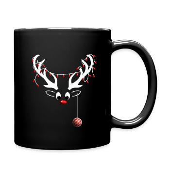 Rennes de Noël - Mug uni - noir - Droite