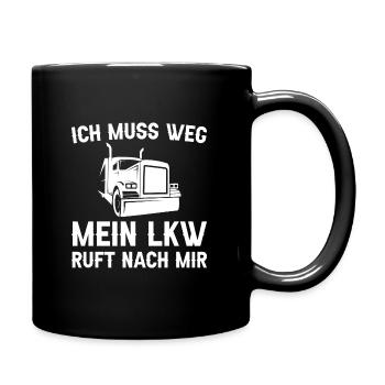 Lkw Fahrer Kraftfahrer - Tasse einfarbig - Schwarz - Rechts