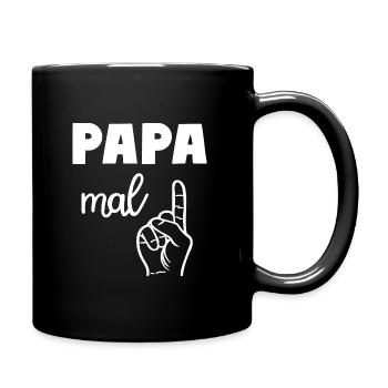Papa mal Eins Vater - Tasse einfarbig - Schwarz - Rechts