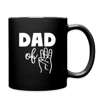 Dad of Three 3 Dad - Tasse einfarbig - Schwarz - Rechts