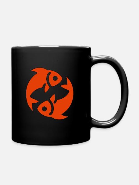 Sternzeichen Fische Fische rot - Tasse einfarbig - Schwarz