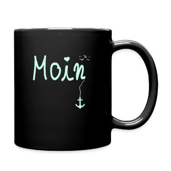 Moin Welcome Moin with Seagull - Full Colour Mug - black - Right