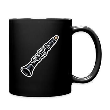 Klarinette Sticker Kunst - Tasse einfarbig - Schwarz - Rechts