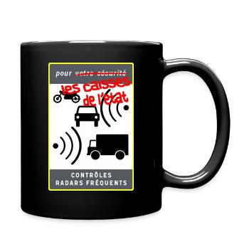 panneau radar - Mug uni - noir - Droite