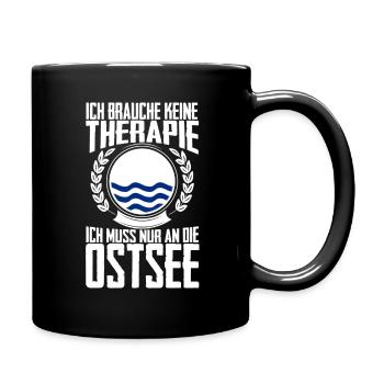 Therapie Ostsee - Tasse einfarbig - Schwarz - Rechts