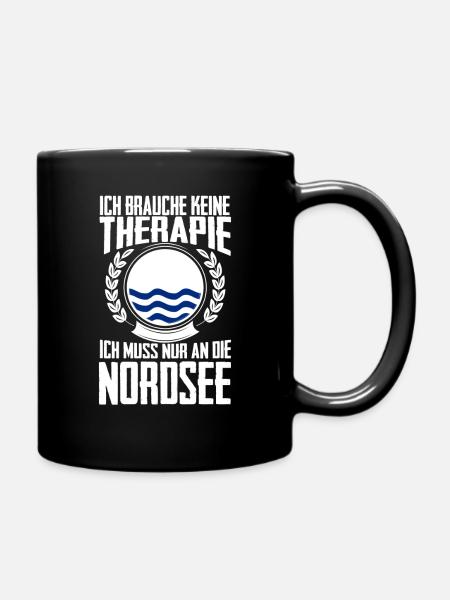Therapie Nordsee - Tasse einfarbig - Schwarz