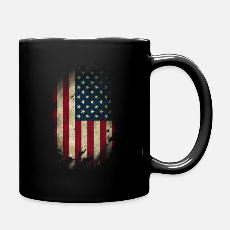 USA Flagge Used Look - Tasse einfarbig - Schwarz