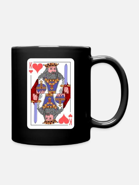 König Spielkarte Geschenksidee - Tasse einfarbig - Schwarz