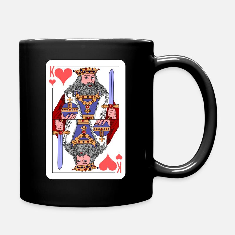 König Spielkarte Geschenksidee - Tasse einfarbig - Schwarz
