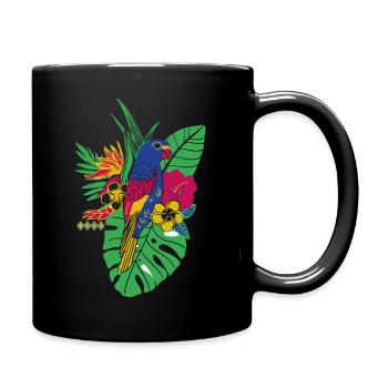 gaya fleur perroquet - Mug uni - noir - Droite