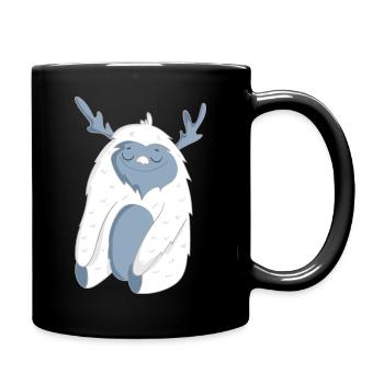 Yeti Winter - Tasse einfarbig - Schwarz - Rechts
