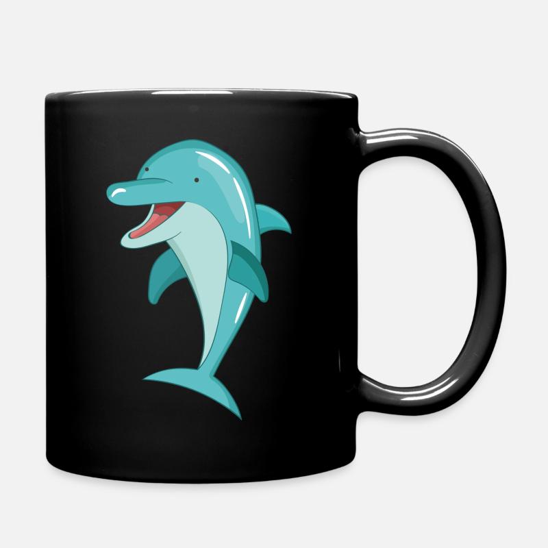 Delfin Delphin - Tasse einfarbig - Schwarz