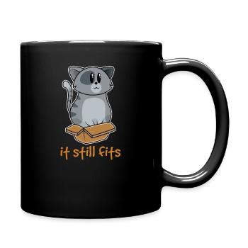 Katze Lustig - Tasse einfarbig - Schwarz - Rechts
