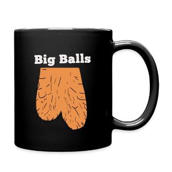 Hoden Eier Sack Hodensack Geschlechtsteil - Tasse einfarbig - Schwarz - Rechts