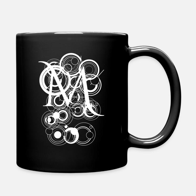 Buchstabe abstrakt M - Tasse einfarbig - Schwarz