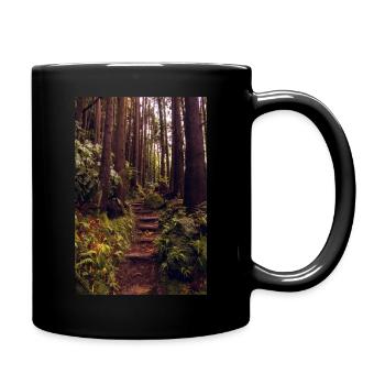 Mystischer Wald Weg auf den Azoren - Tasse einfarbig - Schwarz - Rechts