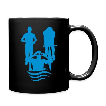Triathlon Radfahren Radfahren Marathon Schwimmen - Tasse einfarbig - Schwarz - Rechts